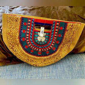 Top handle woven bag